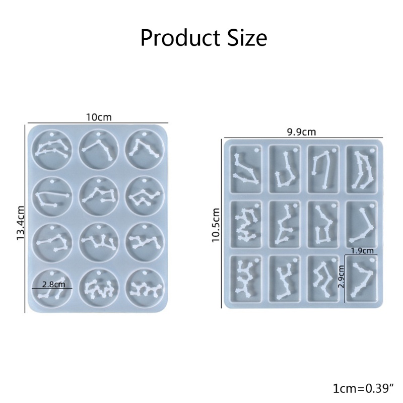Khuôn silicone làm mặt dây chuyền hình 12 cung hoàng đạo