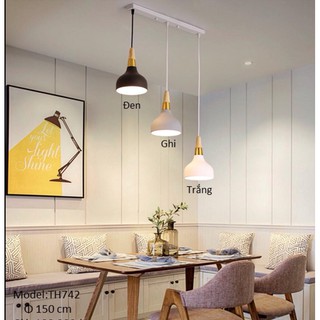 Bộ đèn thả bàn ăn 3 chao kèm bóng led 5w