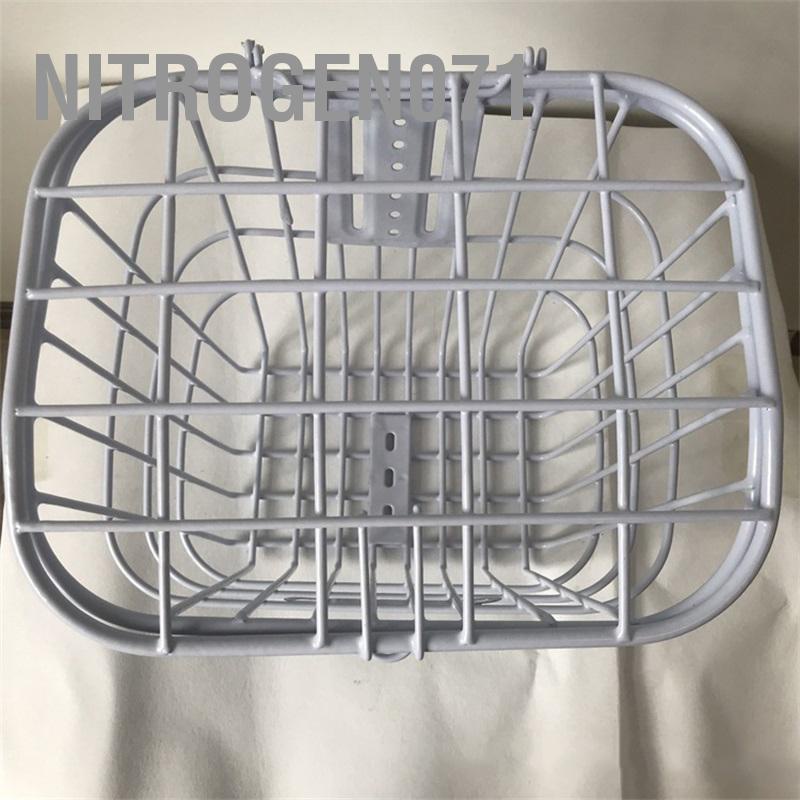 Nitrogen071 Giỏ xe đạp điện Tất cả ống kim loại Phía trước và phía sau Màu trắng Treo Trang trí