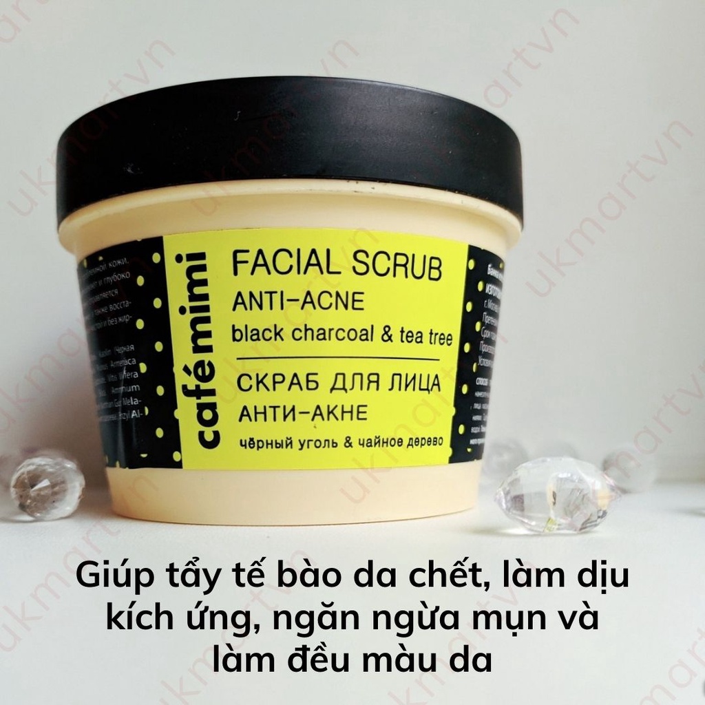 Tẩy Tế Bào Chết Da Mặt CAFÉ MIMI Ngăn Ngừa Mụn 110ml