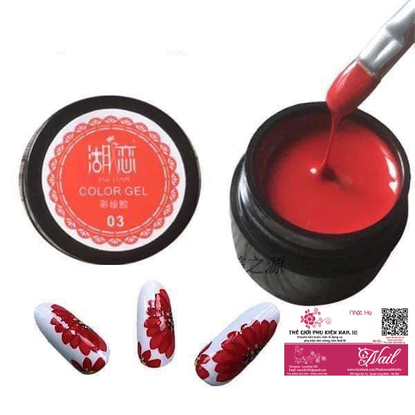Sét Gel Vẽ Nổi Hulian Siêu Đặc Màu Đẹp Cực Chất 12 Màu