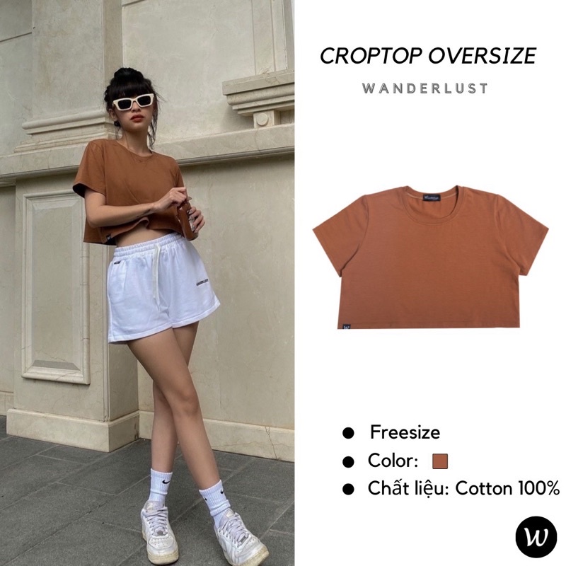 Áo croptop oversize Wanderlust