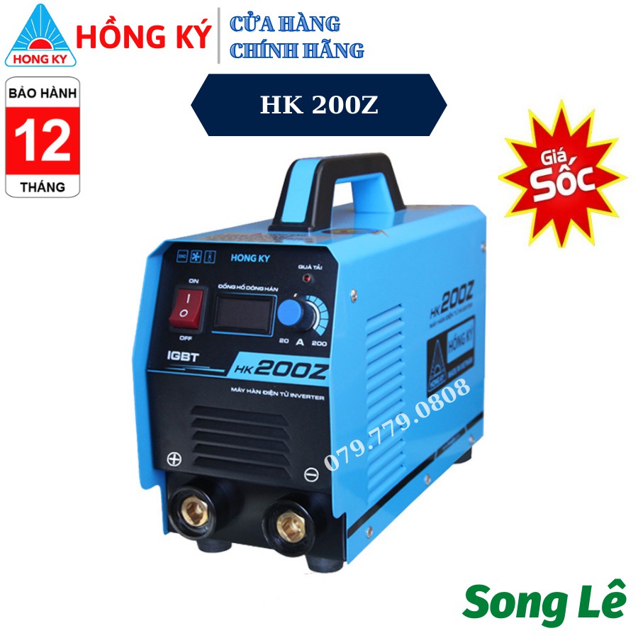 [Mẫu mới nhất 2021] Máy hàn que điện tử Hồng Ký HK 200Z, hàn liên tục que 3.2mm, full phụ kiện hãng