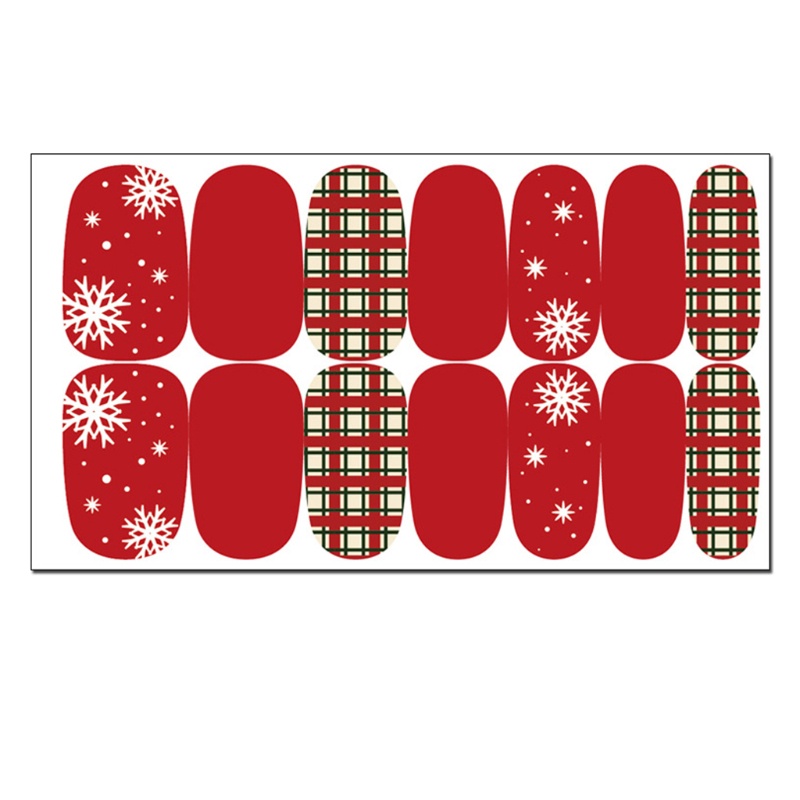 Đề Can Dán Móng Tay Toàn Diện Tự Dính Họa Tiết Cây Thông Giáng Sinh