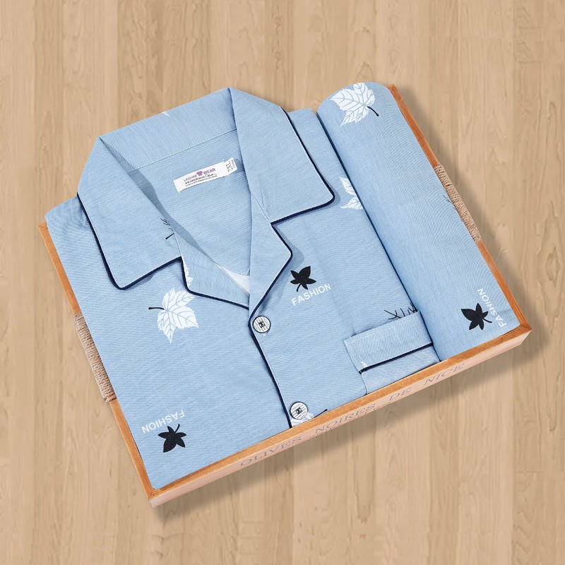 đồ ngủ  100% cotton pyjama nam dài tay áo nịt nam mỏng mùa xuân và thu nam size lớn bộ đồ phục vụ tại nhà cho thanh niên | BigBuy360 - bigbuy360.vn