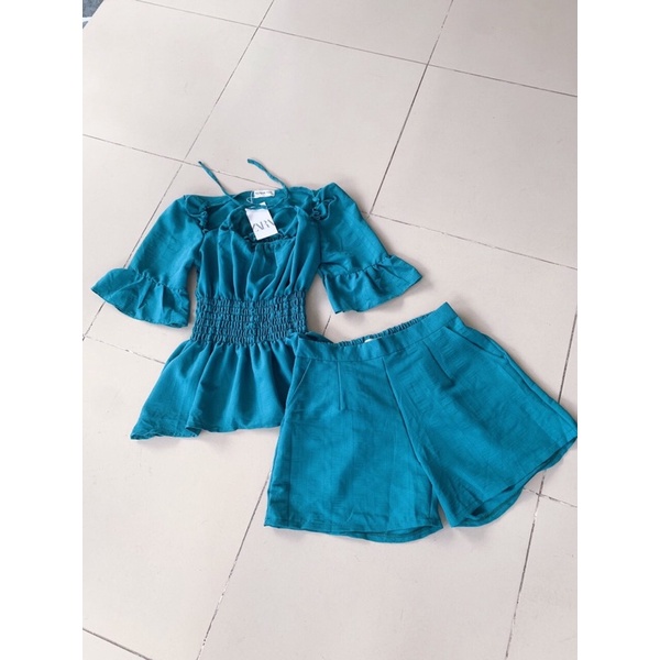 [Shop bigsize nữ 50kg-90kg] Set peplum áo yếm + quần đùi