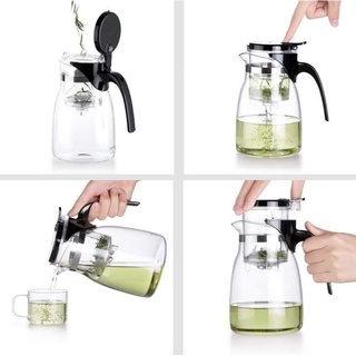 Bình pha trà thủy tinh chịu nhiệt có lõi lọc 750ml