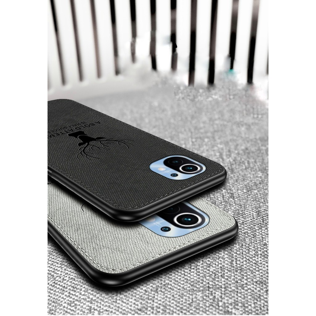 Ốp lưng Xiaomi Mi 11 FREESHIP Từ 50k vân vải hình hươu nai thời trang cao cấp