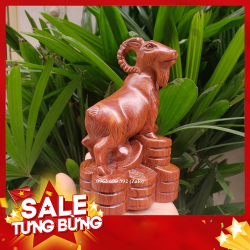 Tượng con dê gỗ hương