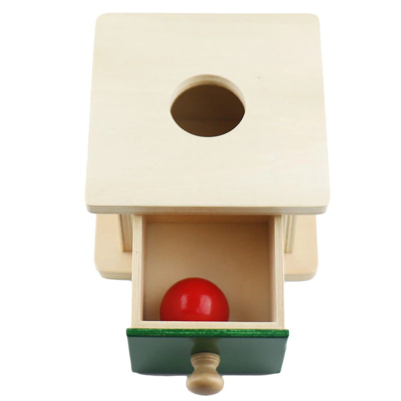 Giáo cụ Montessori 0-3 tuổi - Thả bóng hộp vuông - Hình cầu kèm hộp