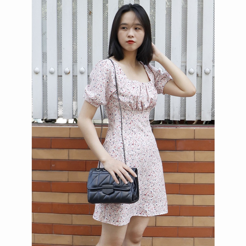 Váy hoa nhí cổ vuông tay phồng dễ thương RD005 | BigBuy360 - bigbuy360.vn