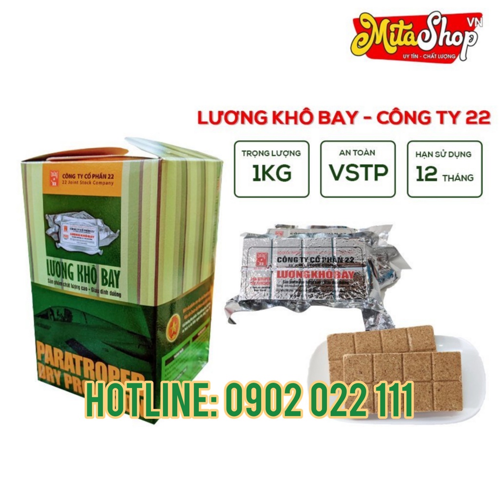 Lương Khô Bay - Hộp 1kg - Lương Khô Quân Đội - Cam kết Chính Hãng