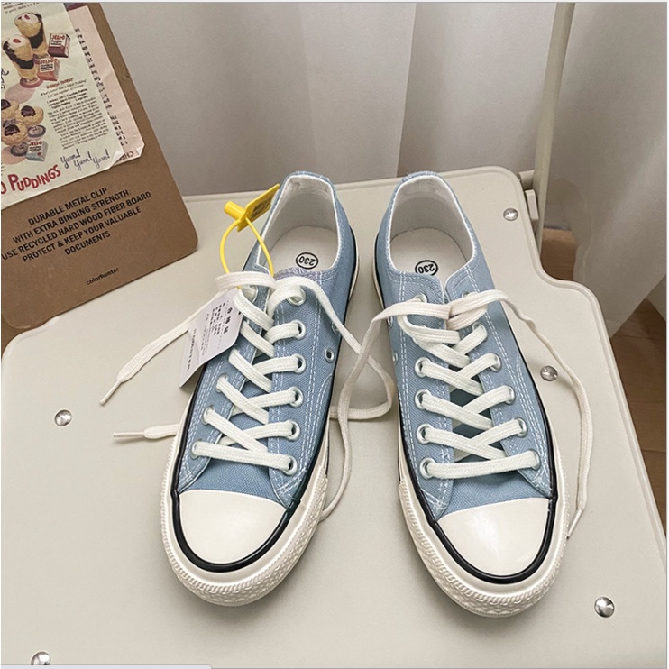 Giày cv xanh+ hồng đế dày, giay học sinh ulzzang Hàn Quốc