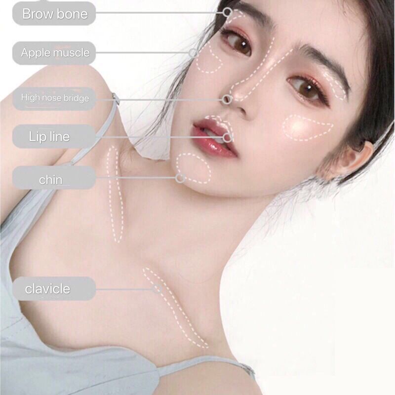 Phấn bắt sáng trang điểm che khuyết điểm ánh nhũ lấp lánh mịn màng dành cho da mặt