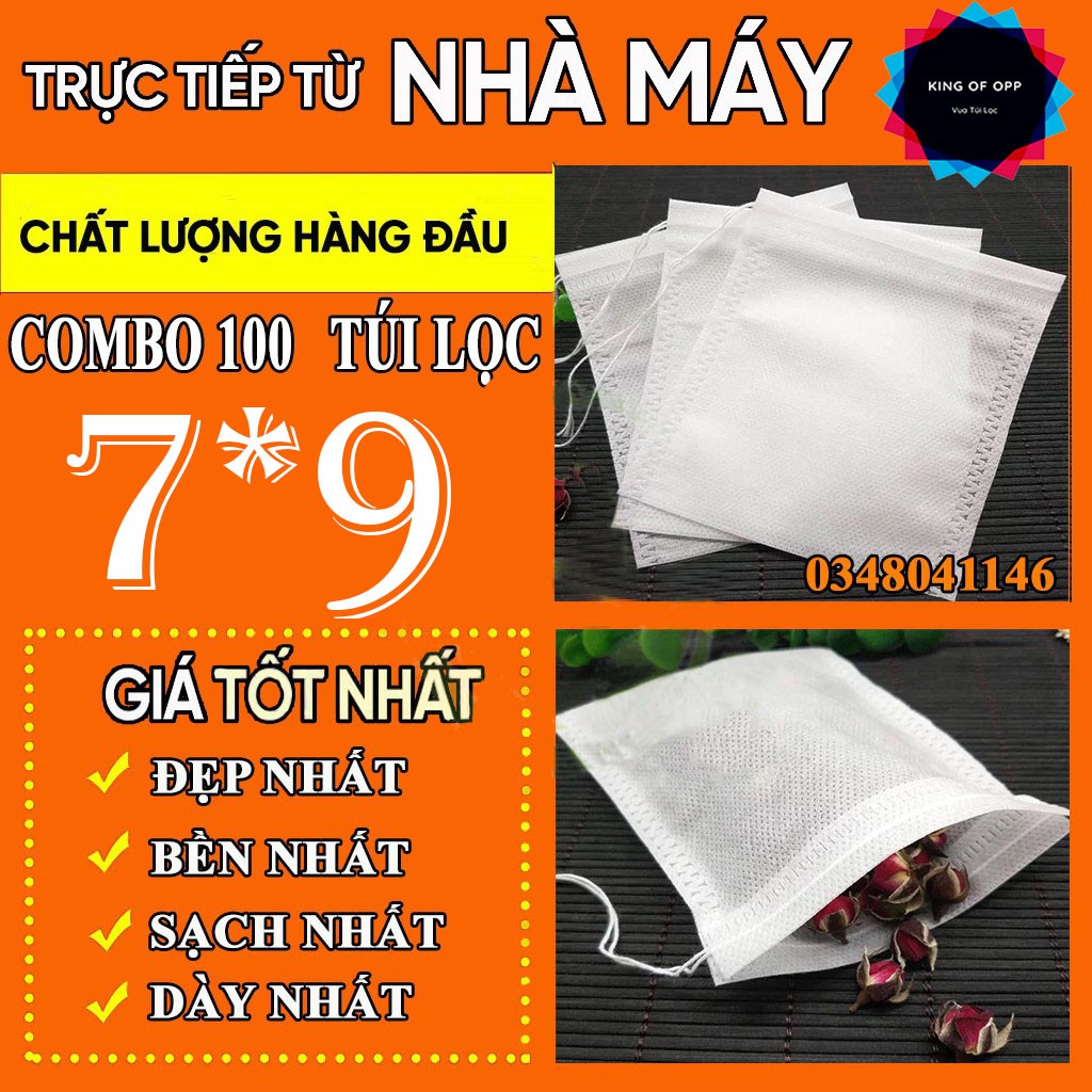 Túi lọc thảo dược bằng vải không dệt Có Dây Buộc 7x9cm, 100 túi/sp - VUA BAO BÌ