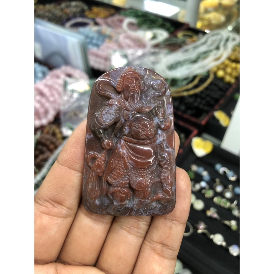 Mặt dây chuyền Quan Công, Quan Vũ phong thủy đá ngọc băng tảo