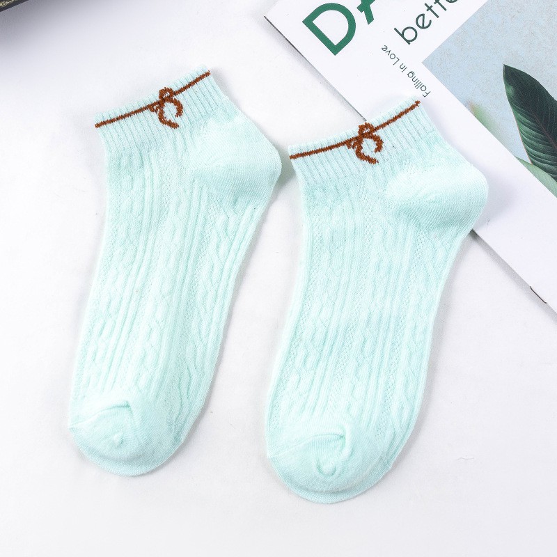 ❤️FREESHIP❤️ Tất - Vớ nữ Cotton Trơn Ulzzang Cổ Ngắn gân tăm Phong Cách Vintage Hàn Quốc