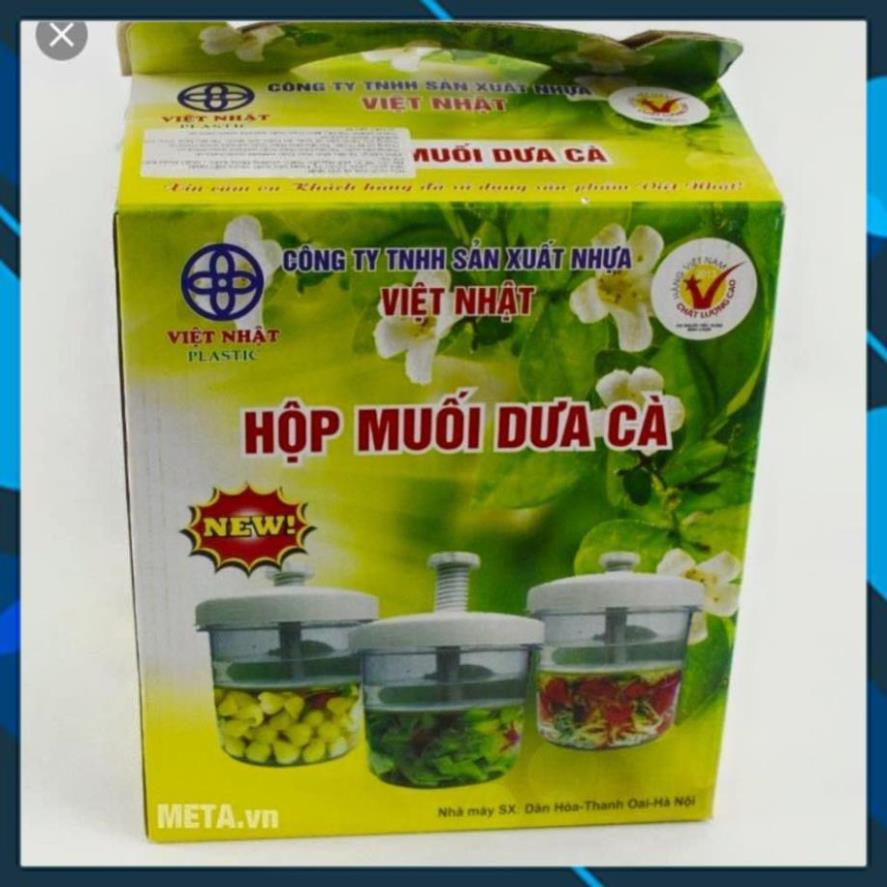 Gia Dụng Hộp muối dưa cà Việt Nhật loại 5Lit - hộp đựng muối dưa cà ngon miệng tiện lợi