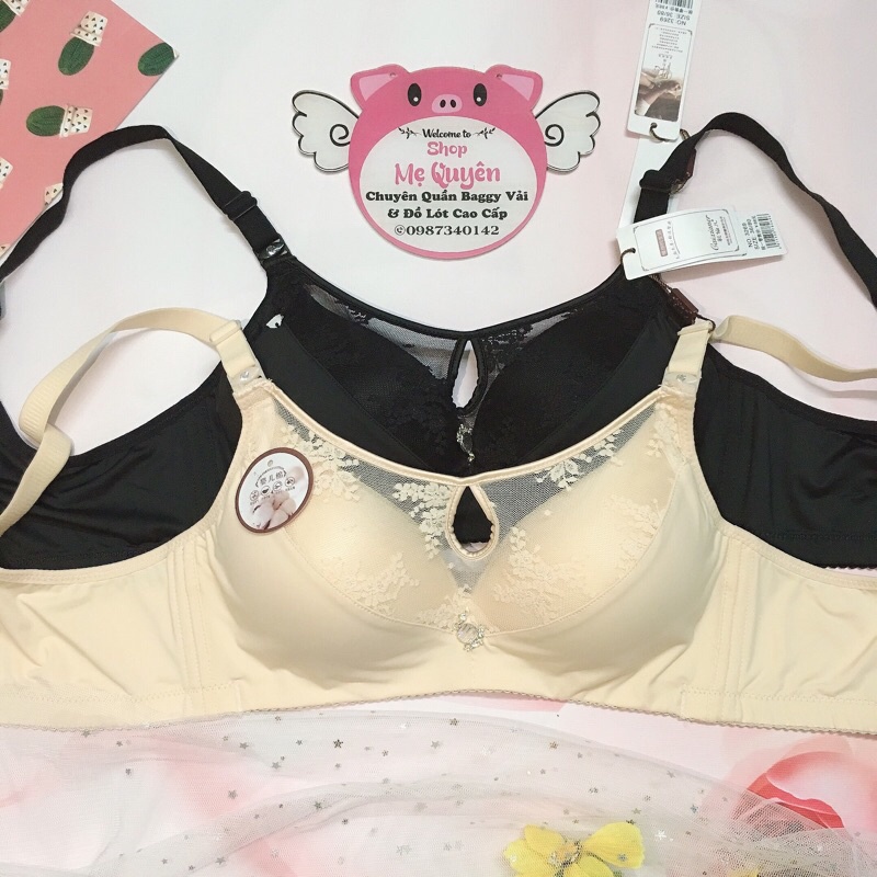 Áo lót nữ cotton lạn phối ren hở khe ngực quyến rũ, mút mỏng 1cm không gọng ôm trọn dáng ngực