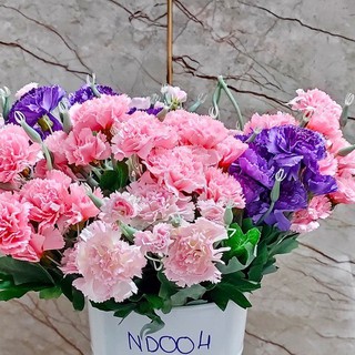 Hoa Vải Hoàn Mỹ 2 - Hoa Giả Bụi Hoa Cẩm Chướng Pháp (ND004)