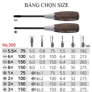 Tô vít cán gỗ chống trượt No.300 Vessel