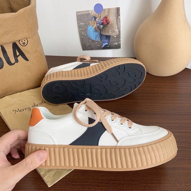 Giày Thể Thao Nữ Đế Sò Phối Màu Lạ Mắt Style Ulzzang Đẹp 2022 Mã GĐS2M