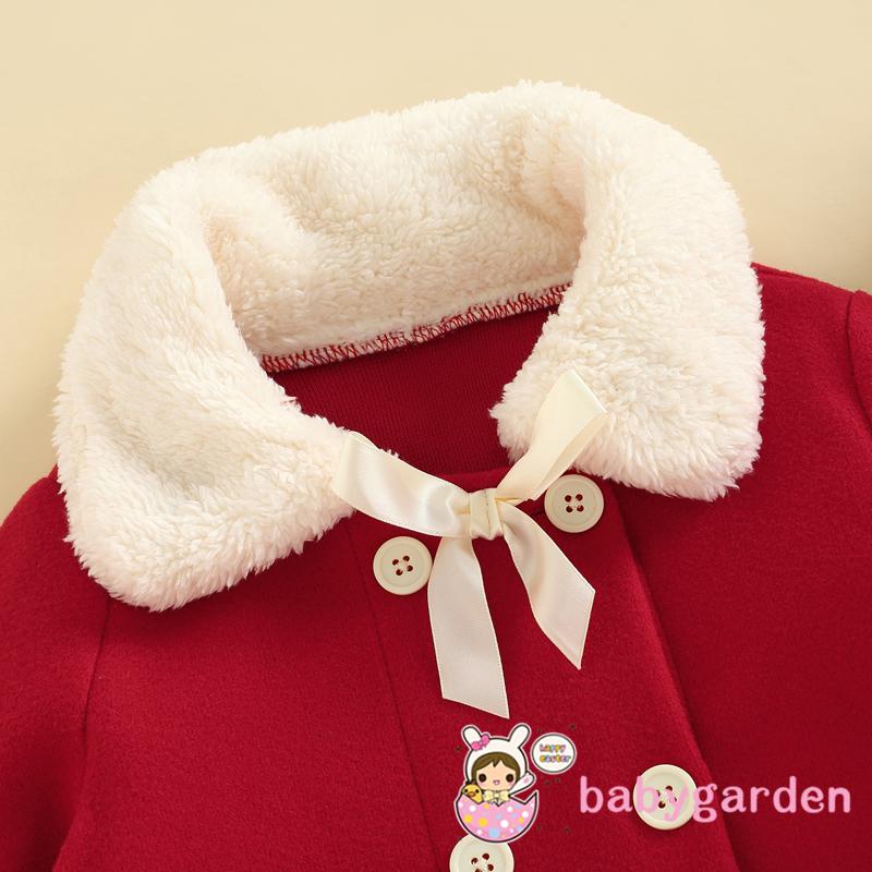 Set Áo Khoác Len Tay Dài Cổ Phối Lông Màu Sắc Tương Phản Phối Với Nón Thời Trang Mùa Đông Cho Bé Gái 3-7 Tuổi