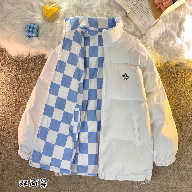 Xả hàng sale kịch sàn cho khách hàng may mắn Áo Khoác Phao Béo 2 Mặt Siêu Dày Áo Khoác Mùa Đông Nam Nữ Hoạ Tiết Caro