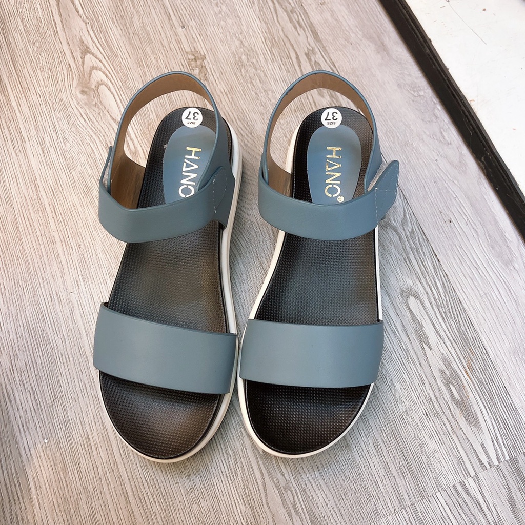 Sandal Đế Xuồng 3 phân Siêu nhẹ Quai ngang Dán tiện dụng Da Cao Cấp Chuẩn Xinh VNXK