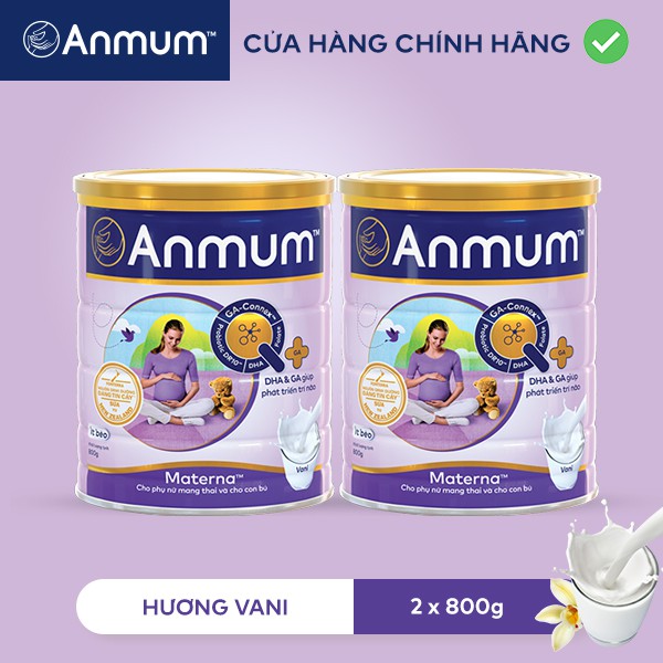 Combo 2 Sữa Bột Anmum Materna Hương Vanilla (800g/lon)