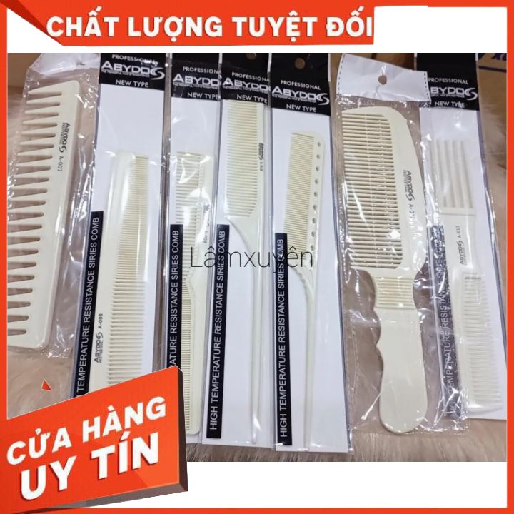 Lược ABYDOS chuyên dụng thiết kế đa dạng mẫu_ nhựa dẻo bền bắt tóc ,chịu nhiệt cho cắt lược hớt tóc nam barber[tậngốc]