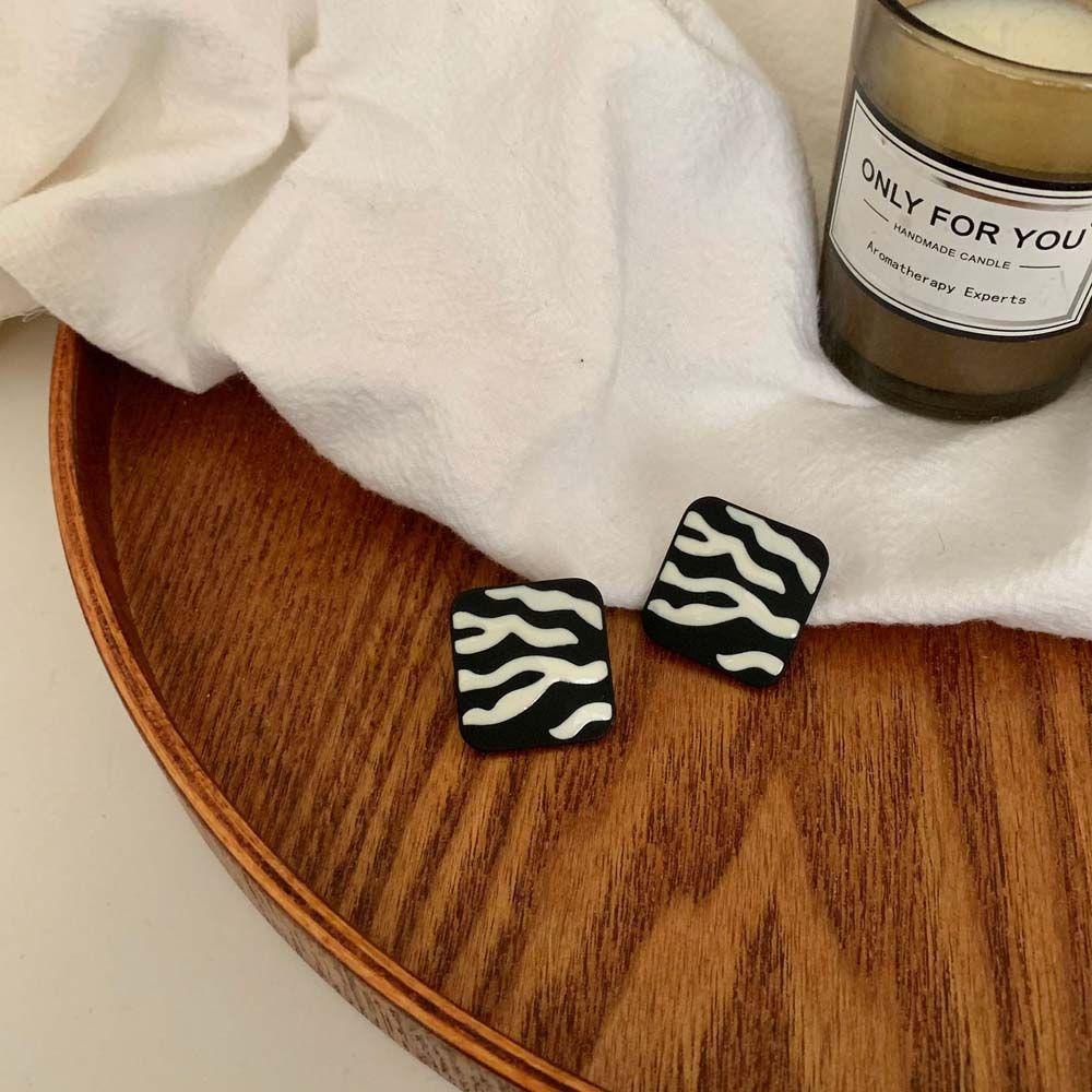 VANES1 Bông Tai Hợp Kim Dáng Dài Hình Vuông Phong Cách Retro Thời Trang Cho Nữ