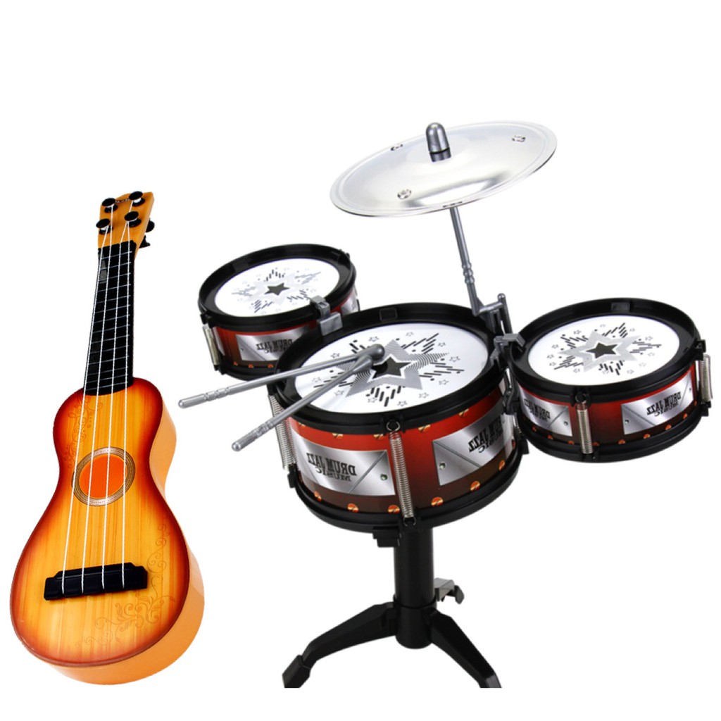 Đồ chơi nhạc FREESHIP Bộ đồ chơi trống jazz và đàn guitar cho bé, giúp bé phá triển khả năng cảm thụ âm nhạc 7851