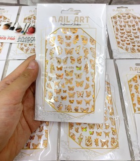 Sticker dán móng bướm phản quang trang trí móng tay chân