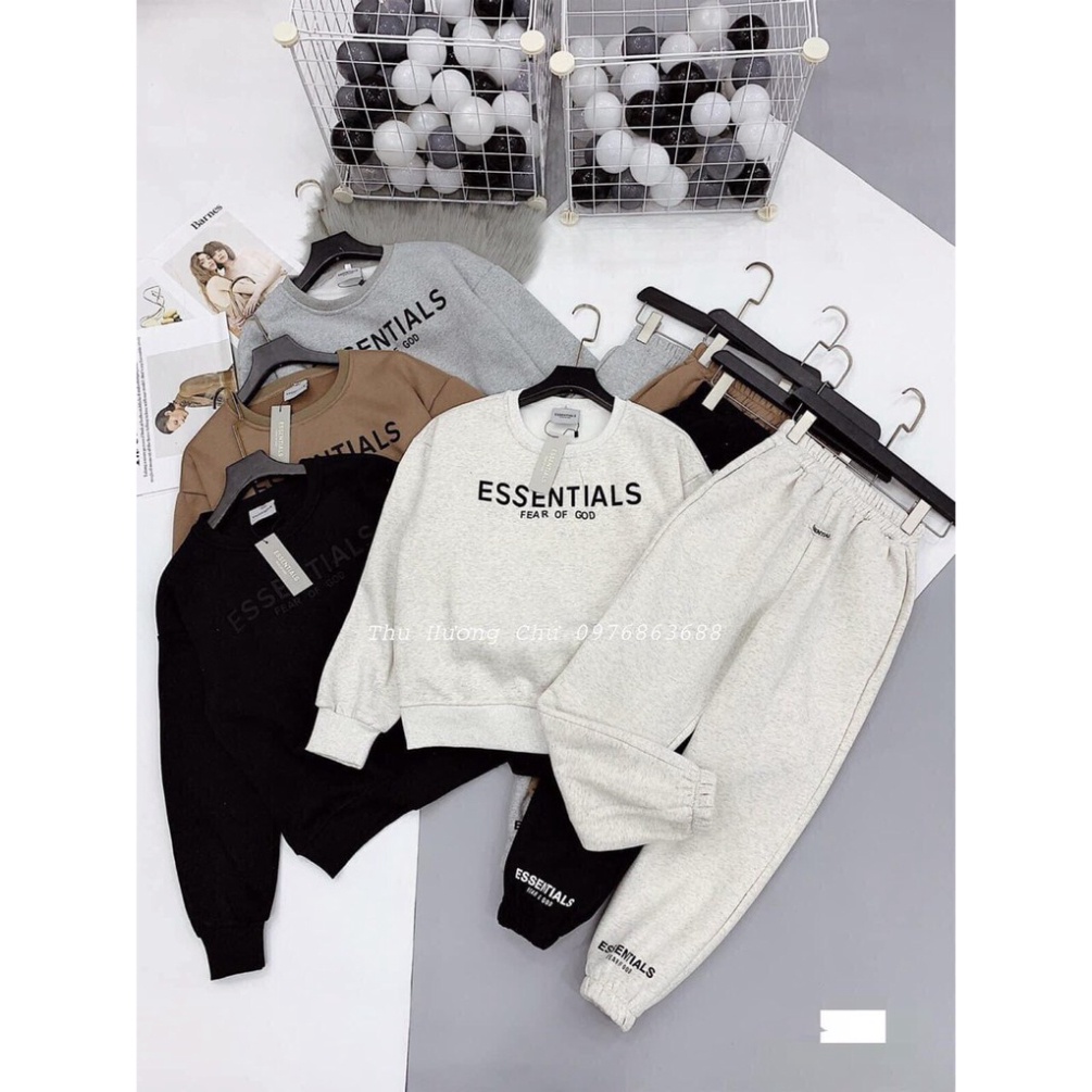 Set bộ thể thao nỉ dài tay Essential_Set Đồ Nữ, Set Bộ Thể Thao 2 Màu Siêu Hot