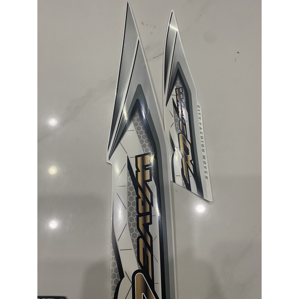 Nguyên bộ tem rời 3 lớp zin thái dán xe máy Honda Wave alpha 2017 màu trắng