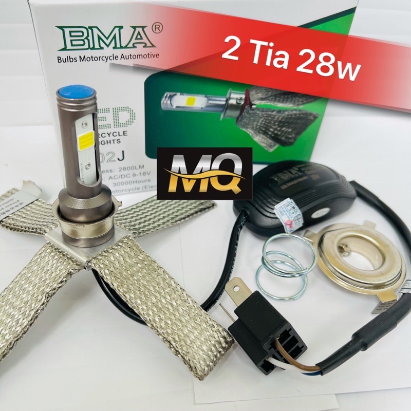 ĐÈN PHA LED XE MÁY M02J 28w SÁNG MẠNH ĐA NĂNG M5 + H4 ÁNH SÁNG TRẮNG mQ.shop