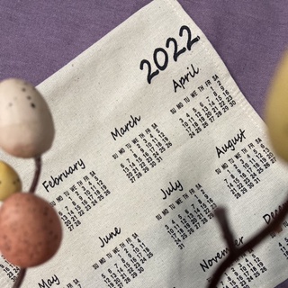 Lịch vải thô trống 2022 size 22x35cm