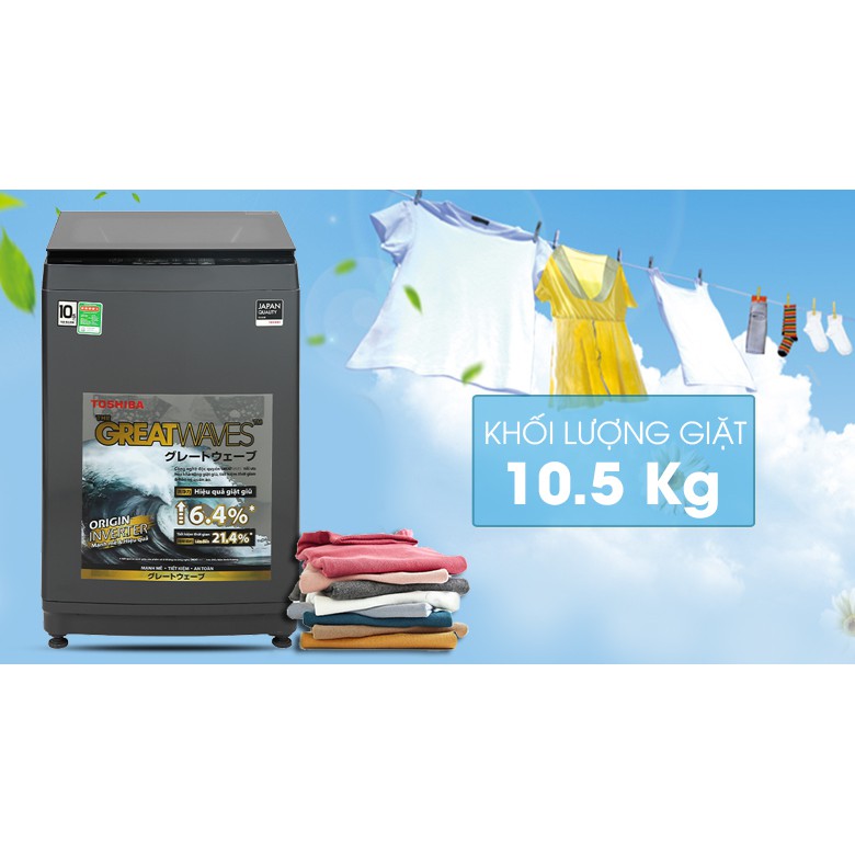 Máy giặt Toshiba Inverter 10,5 kg AW-DUK1150HV(MG) (Miễn phí giao tại HCM-ngoài tỉnh liên hệ shop)