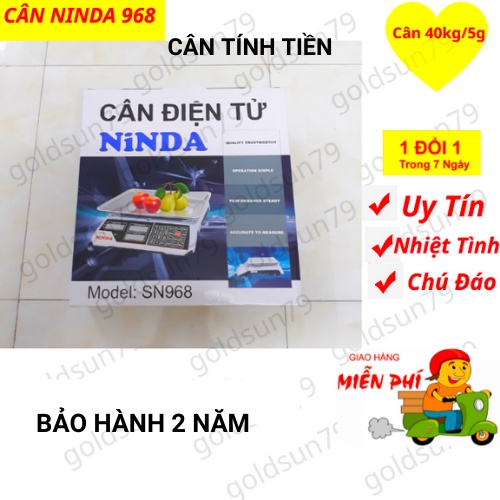 [ SN968 ] Cân điện tử tính tiền bán hàng siêu thị, tạp hóa,hoa quả NINDA-SN968 30Kg/5g màn hình hiển thị 2 mặt trước sau