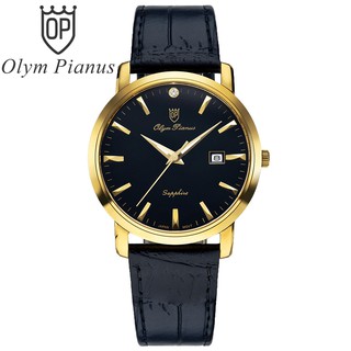 Đồng hồ nam dây da mặt kính sapphire chống xước Olym Pianus OP130-06 OP130-06MK-GL đ