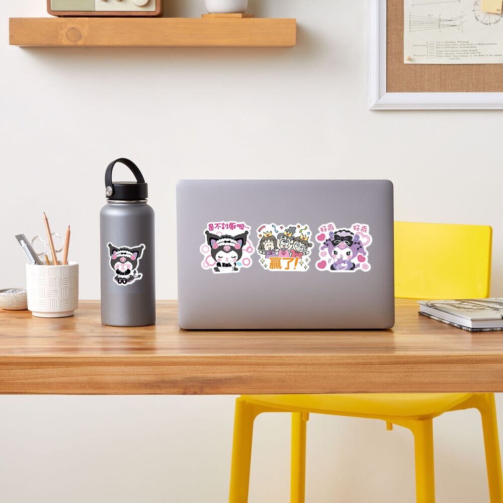 SANRIO Bộ 60 Hình Dán Hoạt Hình 3D Trang Trí Sổ Tay, Chai Nước, Laptop
