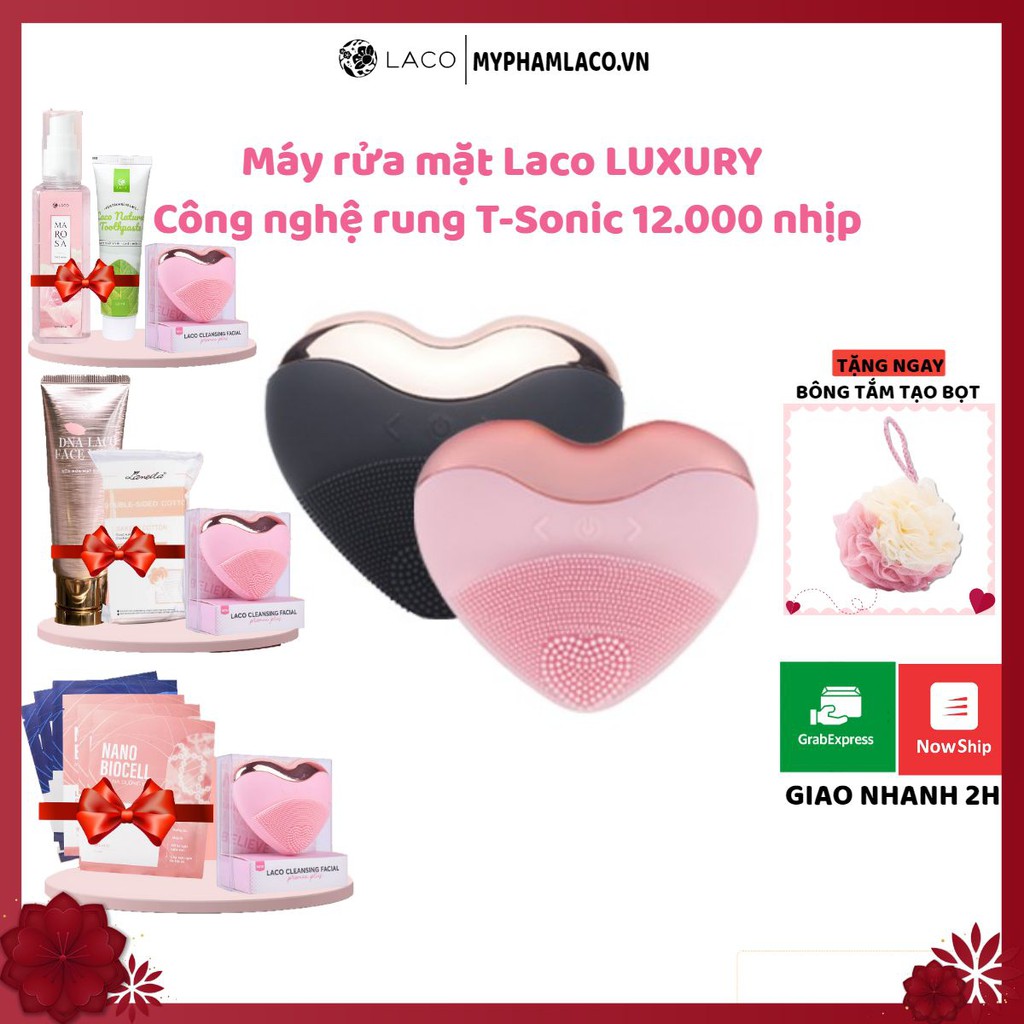 Máy Rửa Mặt Laco Luxury + Combo quà tặng Bông Tẩy Trang, Sữa Rửa Mặt DNA, Nano Mask, Sữa Rửa Mặt Marosa | BigBuy360 - bigbuy360.vn