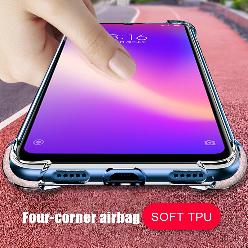 Ốp điện thoại trong suốt thiết kế chống sốc cho Xiaomi Redmi Note 7 7Pro Max3 Mix3 Mi8 9 A1 A2 5X 6X