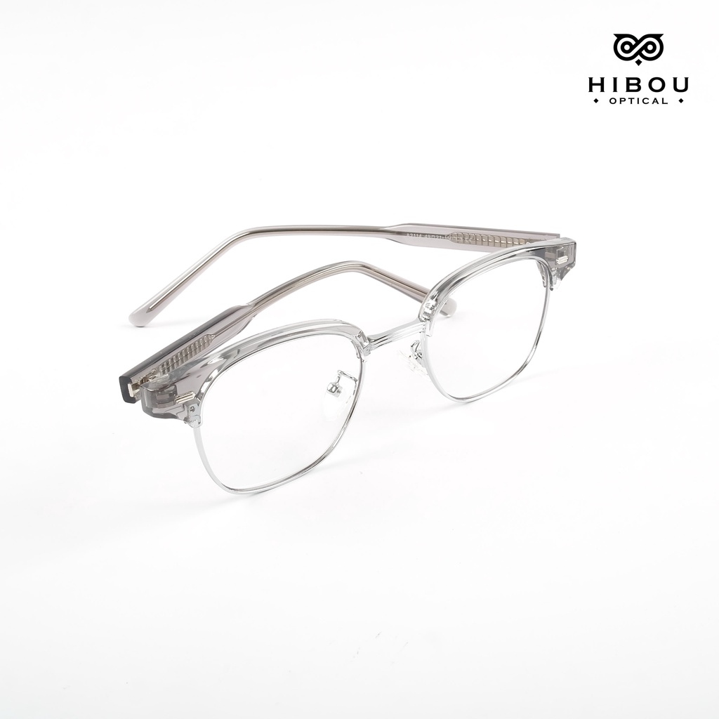 Gọng kính cận nam nữ clubmaster GT2114 Hibou Optical làm khuôn mặt nhỏ gọn hơn - Chuyên lắp mắt cận loạn siêu mỏng