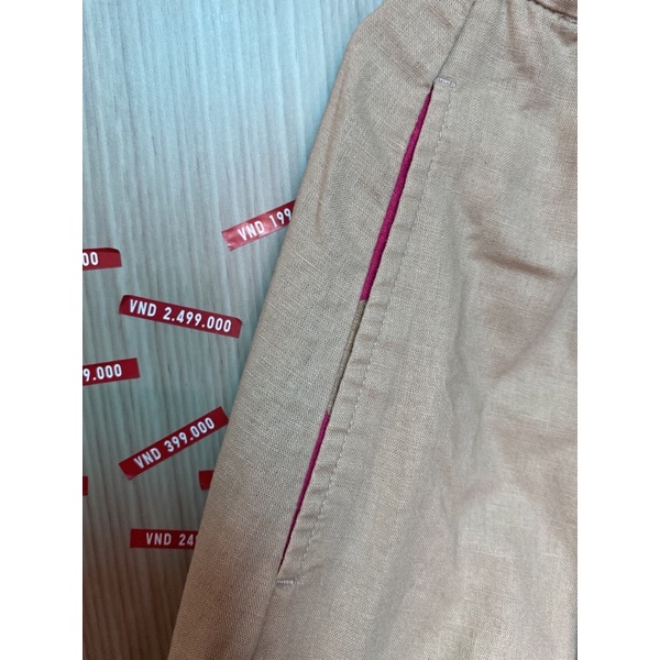 Thanh lý chân váy kaki dáng xoè cạp chun màu be của uniqlo