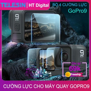 Mua Bộ 4 miếng dán cường lực cho Gopro 9 10 Telesin - Kính cường lực 9H cho máy quay hành trình GoPro10 (Hàng chính hãng)