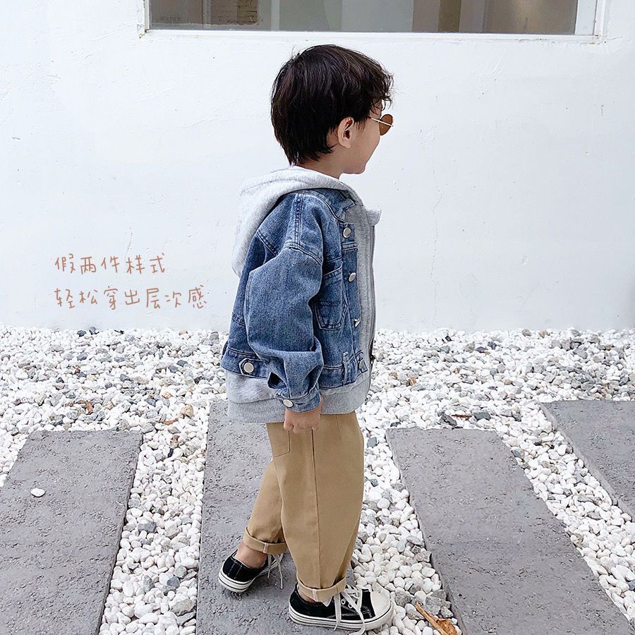 Áo Khoác Denim Thiết Kế Mới Thời Trang Mùa Xuân Thu Theo Phong Cách Hàn Quốc Cho Bé