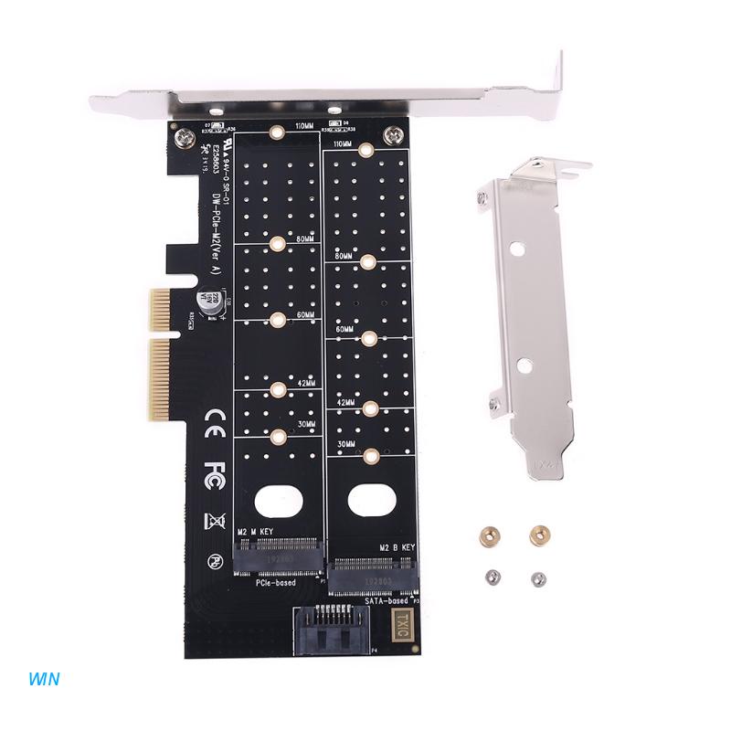 Card Mở Rộng Pcie To M2 M.2 Dual Nvme Ssd Ngff M Key B Key Sata Riser