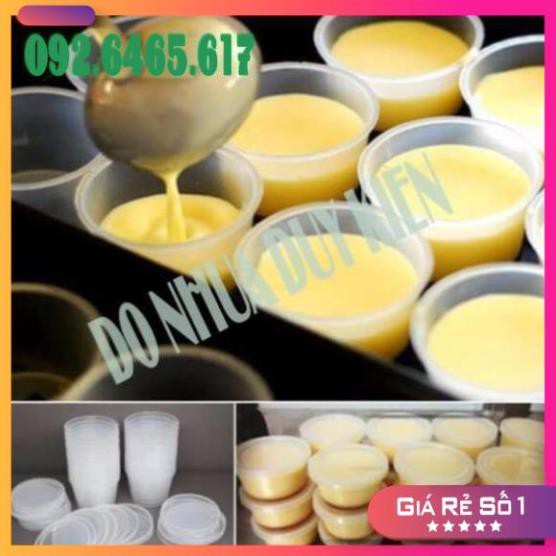 Bộ 5 Cốc Khuôn Hũ Nhựa Dầy Làm Caramen, Bánh Flan, Thạch, Sữa Chua